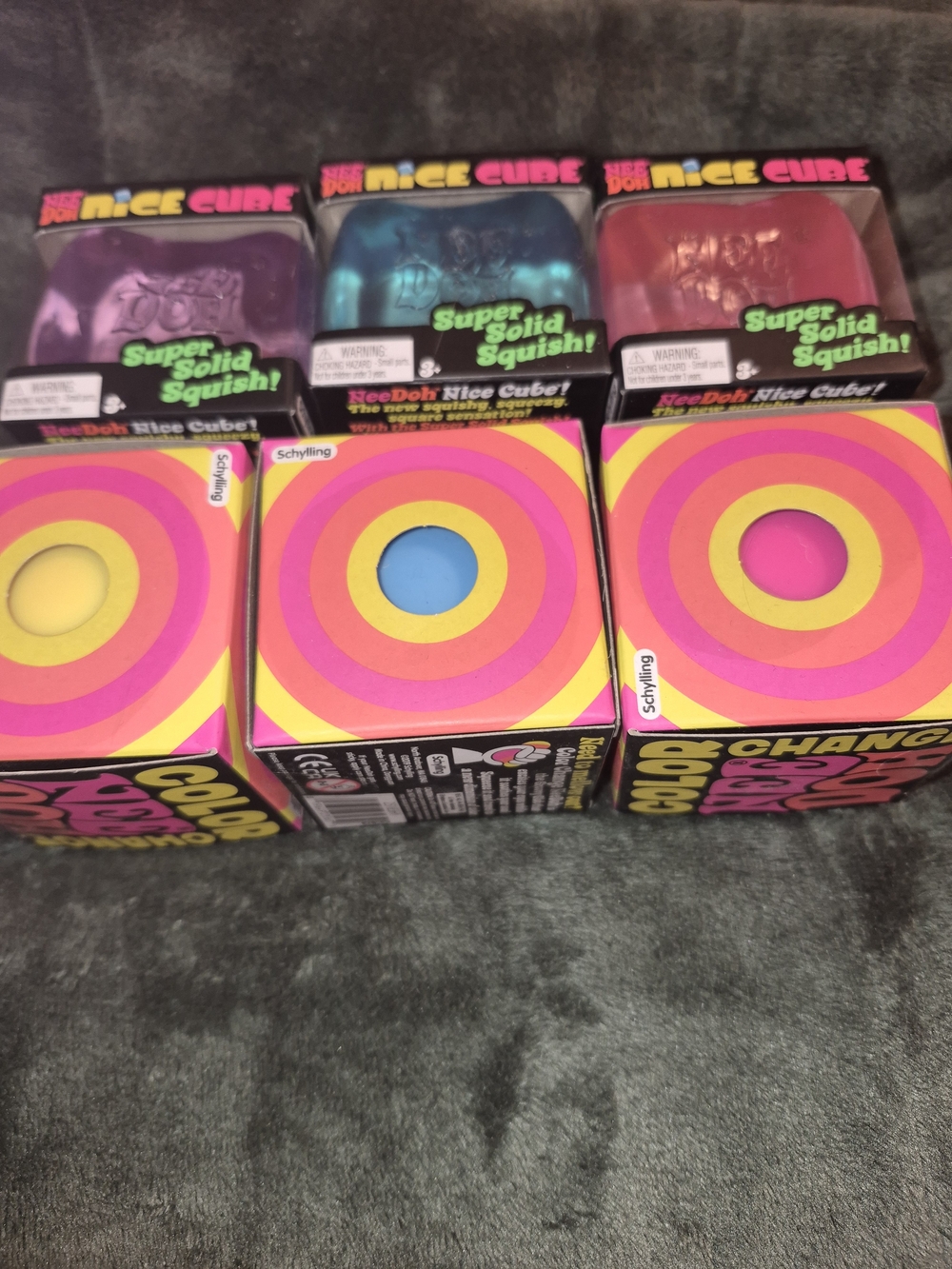 NeeDoh Nice Cube Color-Changing Squishy Toy - Purple, Blue, Pink